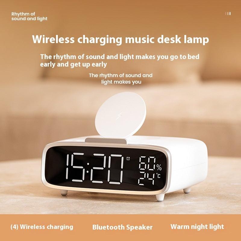 Wireless Charger with Small Night Lamp, Bluetooth Speaker and Clock - smartgizmoshop